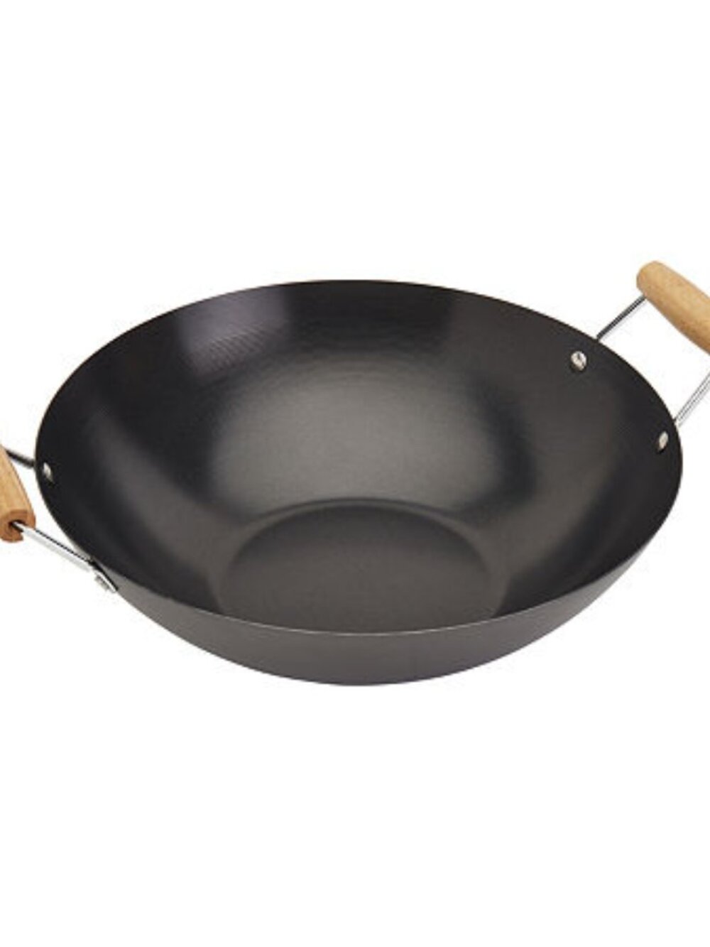 Infuse 14" Open Wok with Bamboo Side Handle: Carbon Steel Nonstick